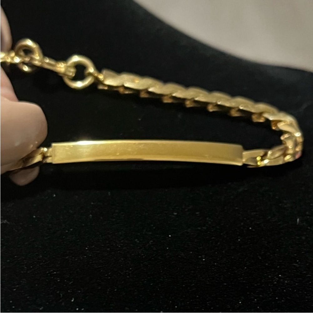 Gold-Tone Engravable Chain Bracelet w/Clasp